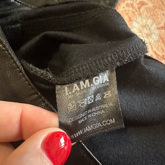 Dolls Kill I AM GIA York faux leather pants black size medium - Picture 5 of 9